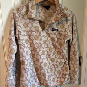 Patagonia fleece Micro-D snap T pullover rare Matilija poppy burst